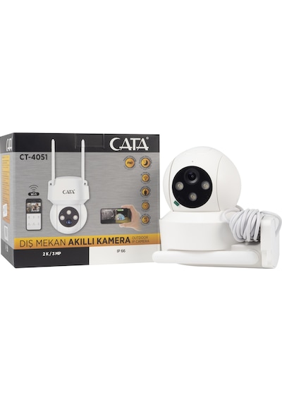 Cata Ct-4051 V2 Gece Görüşlü Akıllı Dış Mekan Kamera Yeni Model