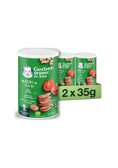 Gerber Organik Buğday ve Yulaflı Bebek Atıştırmalığı 2 x 35 G