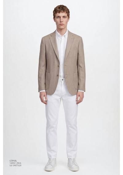 AC&Co / Altınyıldız Classics Erkek Bej Slim Fit Dar Kesim Mono Yaka Torba Cepli Blazer Ceket Bej AC&Co / Altınyıldız Classics Erkek Bej Slim Fit Dar Kesim Mono Yaka Torba Cepli Blazer Ceket Bej