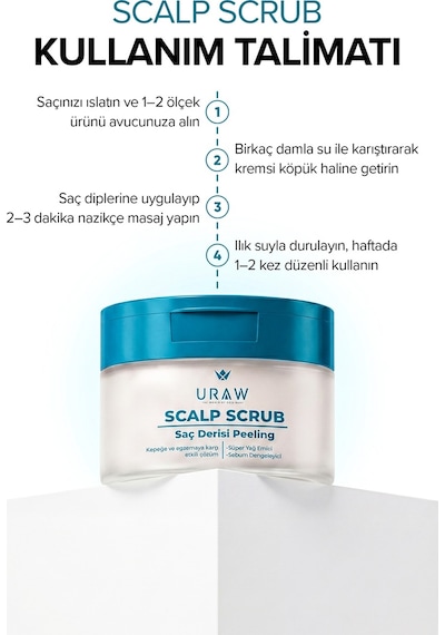Hair Scrub Saç Derisi Peeling Seti Scrub + Detox Şampuan + Tarak Tüm Saçlar