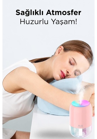 Koku Yayıcı Esanslı Cihaz Ferahlatıcı Hava Nemlendirici Buhar Makinesi H6 Pembe 200ml