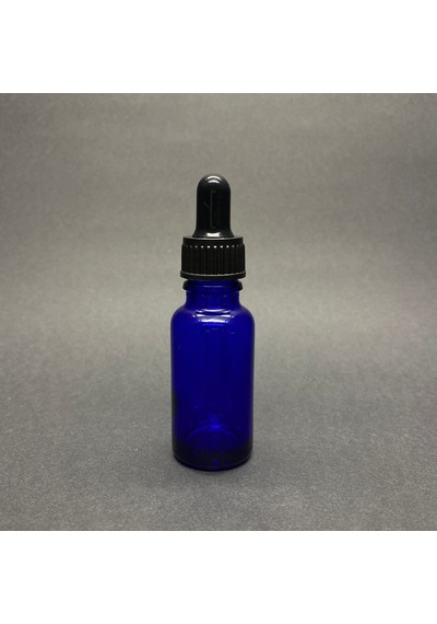 20ml Mavi Cam Damlalıklı Şişe , Siyah Plastik Kapak , 20 Cc Mavi