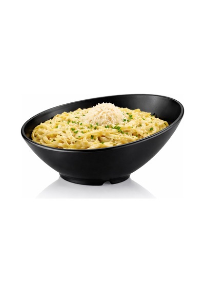 Modern Asimetrik Kase Tabak 21 Cm Siyah,kırılmaz Dayanıklı Premium Bowl, Çorba Servis Kasesi Tabağı Siyah