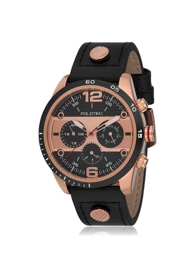Polotıme 13689 Multifunctional Kayışlı Erkek Kol Saati Lacivert-rose - 100236541 Rose Gold