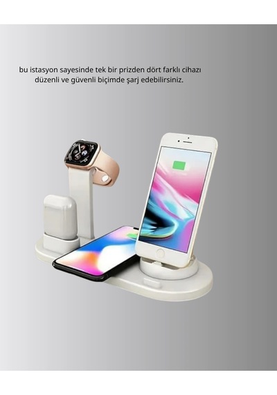 Znv Zenvia Mey İthalat Kablosuz Şarj İstasyonu 4 Ü 1 Arada İphone Watch Ve Airpods Uyumlu Znv2025 Cmn