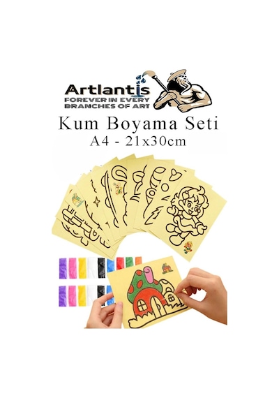 Kum Boyama Seti 1 Adet 20x30 Cm A4 Boyutunda Büyük Boy Kaliteli Kum Boyama Çalışması Tuz Boyama Etkinlik