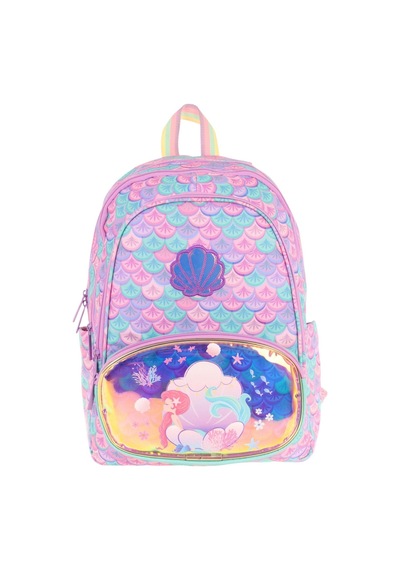 Kaukko Kids Üç Gözlü Kız Çocuk Okul Sırt Çantası Denizkızı Nakışlı Ve Baskılı - L5225 Pembe - Yeşil