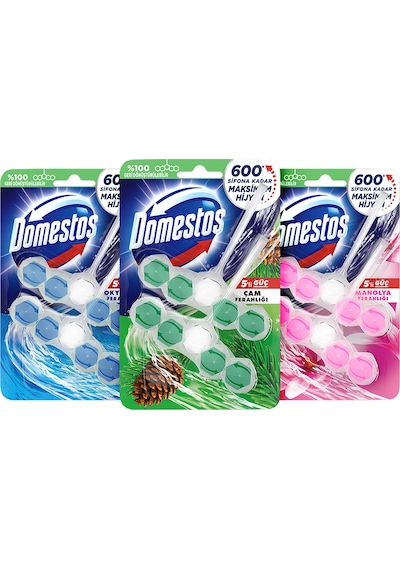 Domestos Okyanus + Çam + Manolya Wc Blok Tuvalet Bloğu 3'lü