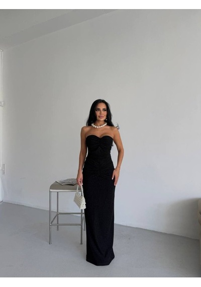 Gizers Giyim Straplez Simli Uzun Elbise Diğer