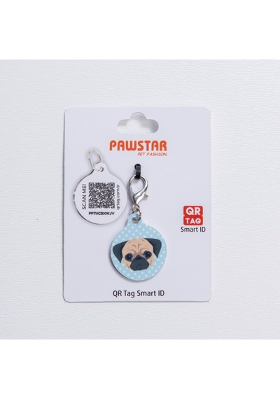 Pug Köpek Desenli Qr Tag Evcil Hayvan Künyesi İsimlik Pet Tag Köpek Künyesi Kedi Künyesi Qr Kodlu Künye Diğer