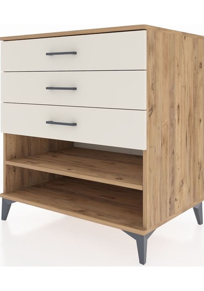 Kronos Şifonyer Tek Raflı 3 Çekmeceli 88x59x96 Çam-aytaşı Atlas Çam