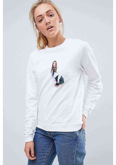 Mamamoo Solar K-Pop Baskılı Beyaz Kadın Sweatshirt