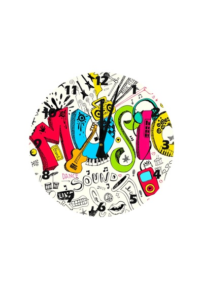 Ti-play Müzik Renktir 30x30cm Akrilik Dekoratif Modern Duvar Saati ÇOk Renkli