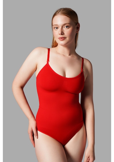 Fit Women Çıtçıtlı String Body Korse 9052 Kırmızı