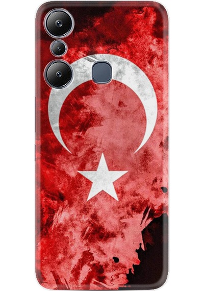Infinix Hot 20i Kılıf Resimli Desenli Baskılı Silikon Şanlı Türk Bayrağı 1315