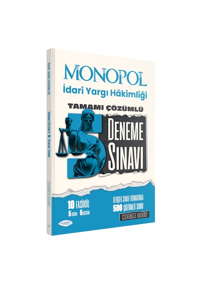 2025 İdari Yargı Hakimliği Tamamı Çözümlü 5 Deneme Sınavı Monopol Yayınları