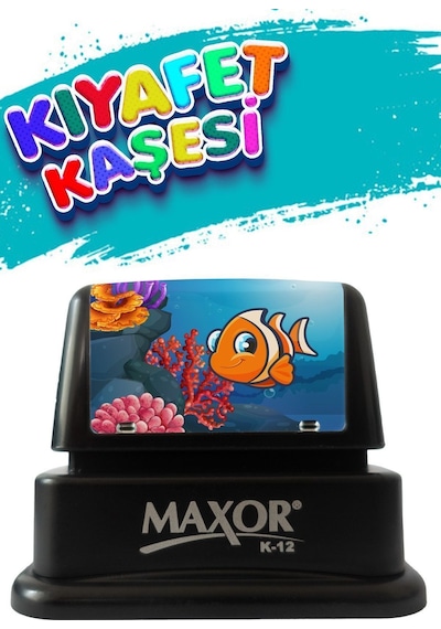 Maxor Kaşe Kıyafet Kaşesi Balık Temalı Öğrenci Kaşesi / Kıyafet Etiketi / Kumaş Kıyafet Kaşesi