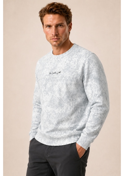 Redline Continu Erkek Kışlık Regular Fit Kışlık Bisiklet Yaka Sweatshirt Beyaz