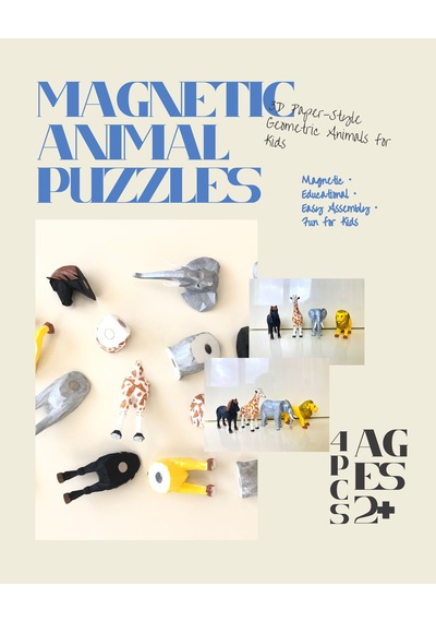 Montessori Manyetik Puzzle - Mıknatıslı Eğitici Hayvan 3d Yapboz Diğer