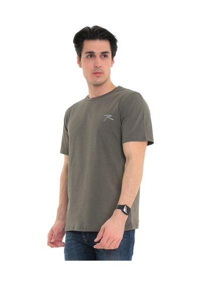 Raru %100 Pamuk T-shirt Gravıs Haki Haki