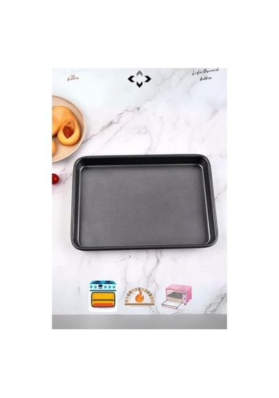 48x32 Cm Büyük Boy Dikdörtgen Teflon Fırın Tepsisi, Dayanıklı Ve Pratik Kullanım Diğer