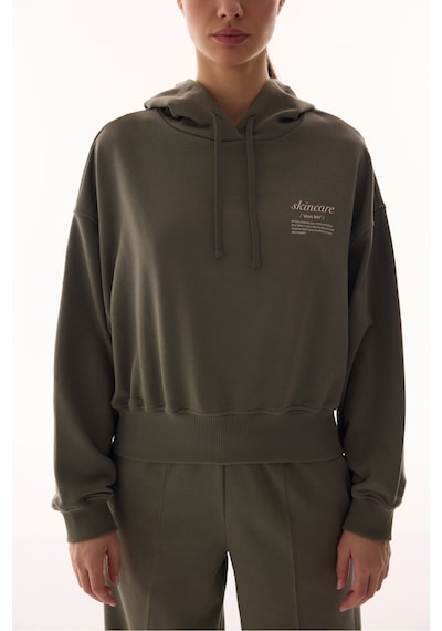 Penti Haki Kapüşonlu Crop Sweatshirt