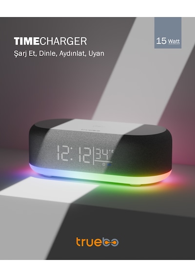 Truebo TimeCharger Hoparlör Şarjlı Işıklı Alarm Saat