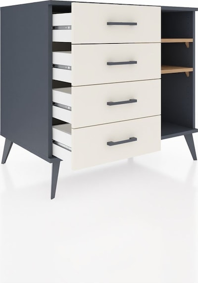 Kronos Şifonyer 2 Raflı 4 Çekmeceli 88x59x80 Antrasit-çam/aytaşı Çam/aytaşı