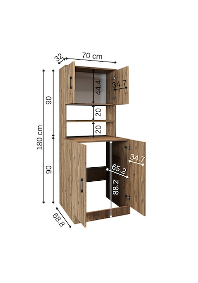 Çamaşır-kurutma Makinesi Dolabı Kapaklı Banyo Dolabı.55 Atlantik Çam Çamaşır-kurutma Makinesi Dolabı Kapaklı Banyo Dolabı.55 Atlantik Çam