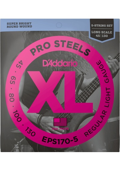 D'addario Eps170-5 Prosteels 5-String Bass. Light. 45-130. Long S
