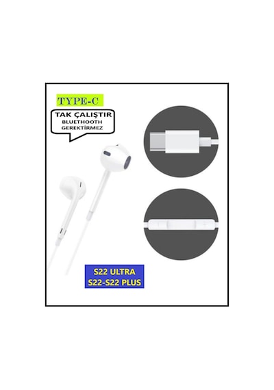 Galaxy   Uyumlu  S22 Ultra S22 S22 Plus Kulaklık Type C Kulaklık Kablolu Tak Çalıştır Diğer