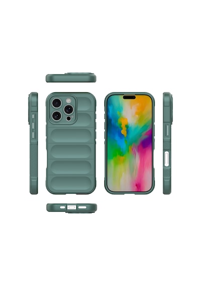 Apple iPhone Uyumlu 16 Pro Max Kılıf Kamera Korumalı Esnek Silikon Parmak Şeritli Pazarplus Lacivert