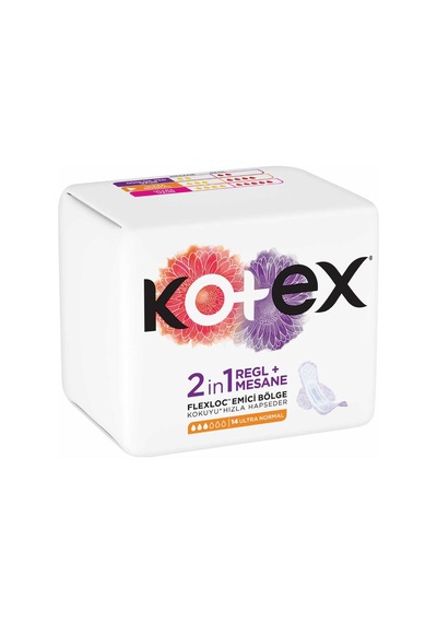 Kotex 2 in1 Regl Mesane Ultra Normal Ped 14'lü