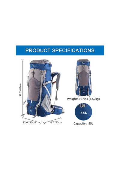 Mobihome Hiking Sırt Çantası 60 Litre Mavi