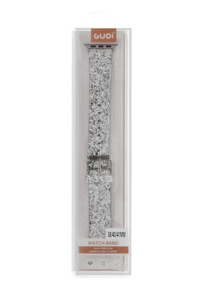 Apple Watch 38mm Uyumlu Starry Taşlı Kordon - Gümüş