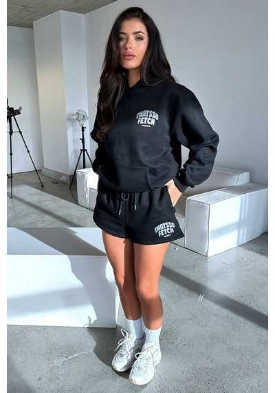 Thatsso Fetch Series 5 Sweatshirt - Siyah Baskılı Oversize Kapüşonlu Siyah