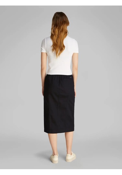 Calvin Klein Soft Lınen Mıdı Skırt Siyah Kadın Etek