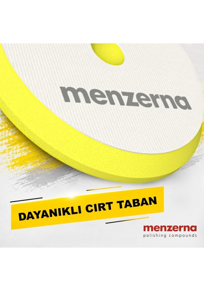 Menzerna İnce Pasta Süngeri 155/180mm - Sarı Rotary Ve Orbital Uyumlu Orta Çizik Giderici Ped