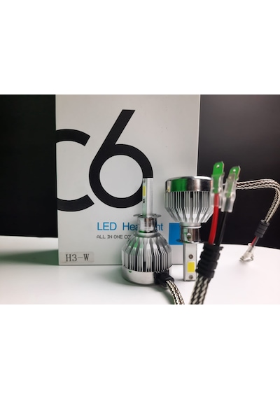 C6 H3 Beyaz Led Şimşek Etkili Led Xenon H3 Zenon Far Ampül Beyaz