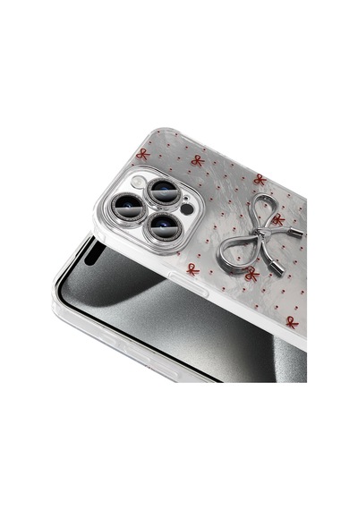 Apple Uyumlu iPhone 15 Pro Max Kılıf Kamera Korumalı Figürlü Zore Ponti Silikon Kapak Açık Pembe