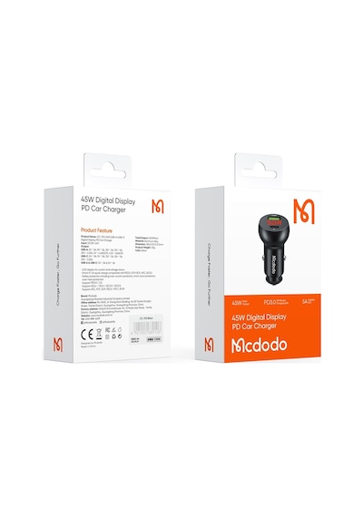 Cc-7030 45W 1Xtype-C 1Xusb Girişli Dijital Göstergeli Araç Şarj