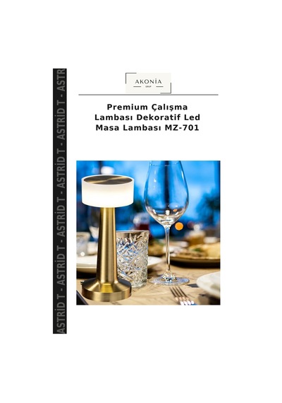 Premium Çalışma Lambası Dekoratif Led Masa Lambası Mz-701 Gold