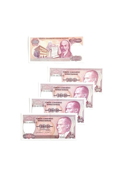 7.emisyon 100 Türk Lirası Hobi Eski Para. Koleksiyon Kâğıt Para. Hatıra Para.