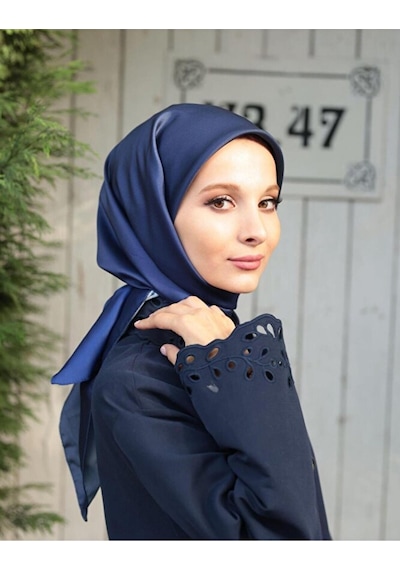 Bushu Degrade Twill Eşarp Lacivert