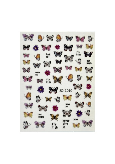 Nail Art Sticker Kendinden Yapışkanlı, Tırnak Süsleme, Tırnak Dövmesi Stikır 1010 Çok Renkli-1010