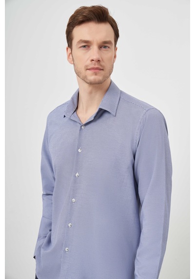 Morven Erkek Lacivert Slim Fit Desenli Gömlek 24mc004095200 Lacivert