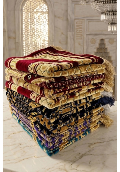 10 Adet Kadife Seccade Karışık Renkli 70cmx110cm 400gr Hac Ve Umre Çok Renkli