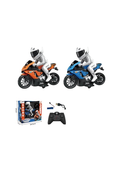 Uzaktan Kumandalı Hızlı Işıklı Şarjlı Motorsiklet 1/10 21 Cm Çok Renkli