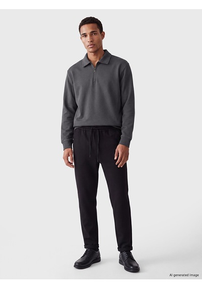 Lcw Vision Gri Polo Yaka Erkek Sweatshirt