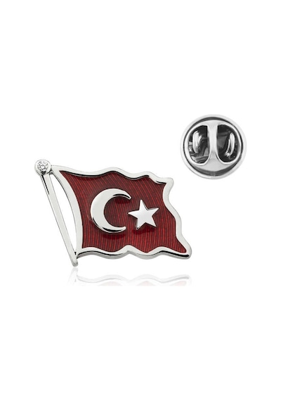 Kenpazar 925 Ayar Gümüş Türk Bayrağı Rozet Gümüş